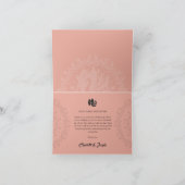 Moderne Art Deco Roze Zwaan Bruiloft Gevouwen Bedankkaart (Binnen)