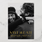 Moderne  Art Deco Save the Date Folie Invitat Folie Uitnodiging (Voorkant)