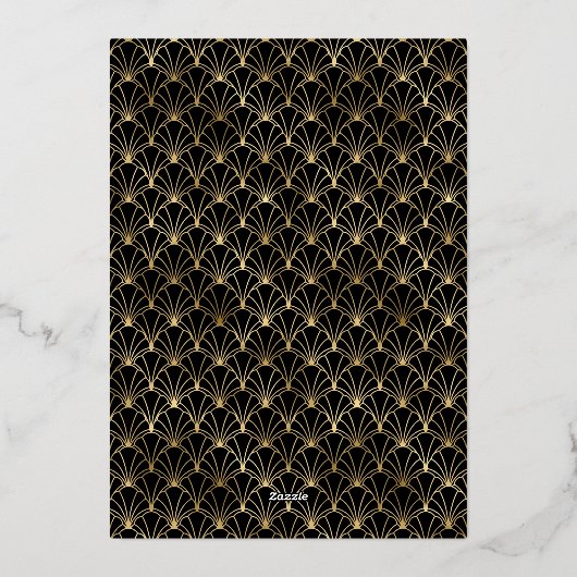 Moderne  Art Deco Save the Date Folie Invitat Folie Uitnodiging (Achterkant)