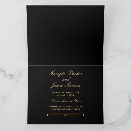 Moderne art Deco sparen de Datum Uitnodiging (Binnen)