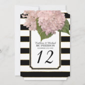 Moderne Art Deco stijl Hydrangea Nep Goud Gestreep Kaart (Achterkant)