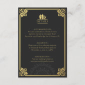 Moderne Art Deco Swan Goud en Zwart Details Informatiekaartje (Voorkant)