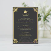 Moderne Art Deco Swan Goud en Zwart Details Informatiekaartje (Staand voorkant)