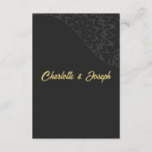 Moderne Art Deco Swan Goud en Zwart Details Informatiekaartje (Achterkant)