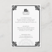 Moderne Art Deco Swan Zwart-wit Details Informatiekaartje (Voorkant)