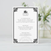 Moderne Art Deco Swan Zwart-wit Details Informatiekaartje (Staand voorkant)