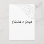 Moderne Art Deco Swan Zwart-wit Details Informatiekaartje (Achterkant)