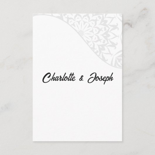 Moderne Art Deco Swan Zwart-wit Details Informatiekaartje (Achterkant)