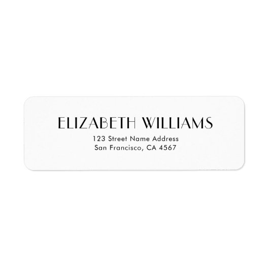 Moderne Art Deco typografie retouradres Etiket (Voorkant)