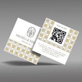 Moderne Art Deco Vierkante QR Code Zakelijke Paska Visitekaartje