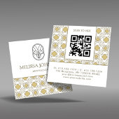 Moderne Art Deco Vierkante QR Code Zakelijke Paska Visitekaartje