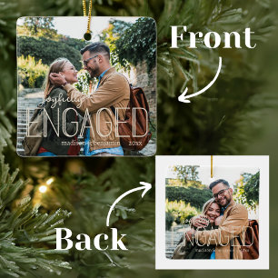 Moderne Art Deco Vrolijk betrokken 2 foto's Keramisch Ornament