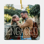 Moderne Art Deco Vrolijk betrokken 2 foto's Keramisch Ornament (Voorkant)