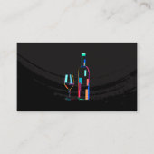 Moderne Art Deco wijnfles Glas Visitekaartje (Voorkant)