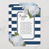 Moderne Art Deco Witte Hortensia's Tafel Zitplaats Kaart (Voorkant / Achterkant)