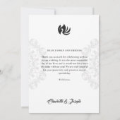 Moderne Art Deco Witte Zwaan 4 Foto Bruiloft Bedankkaart (Achterkant)