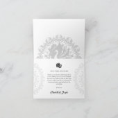 Moderne Art Deco Zwart Zwaan Foto Bruiloft Bedankkaart (Binnen)