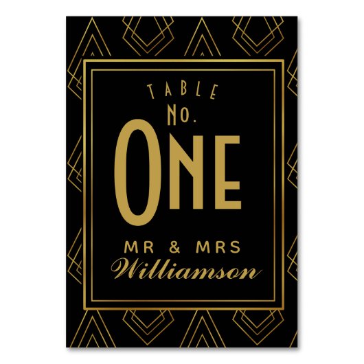 Moderne art decoTafel Kaart tafel nummer bruiloft (Achterkant)