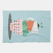 Moderne Art Gestapelde bekers en Plant Theedoek (Horizontaal)