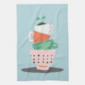 Moderne Art Gestapelde bekers en Plant Theedoek (Verticaal)