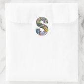 Moderne Art Graffiti Monogram Initiaal Letter S Ronde Sticker (Tas)