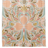 Moderne Art Nouveau Boho Patroon Douchegordijn (Voorkant)