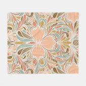 Moderne Art Nouveau Boho Patroon  Fleece Deken (Voorkant (Horizontaal))