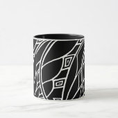 Moderne art nouveau tessellations zwart-wit mok (Midden)