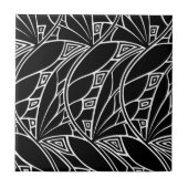 Moderne art nouveau tessellations zwart-wit tegeltje (Voorkant)