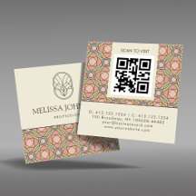 Moderne Art Nouveau Vierkante QR Code Zakelijke Ka