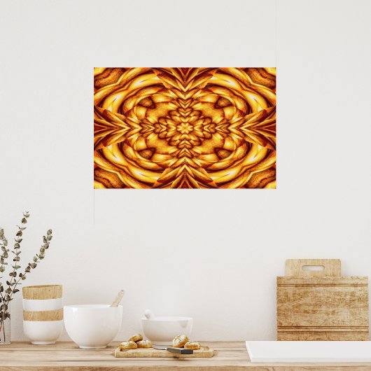 Moderne Art Print - Oranje Abstracte Art Posters (Keuken)