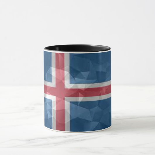 Moderne Art Style IJsland Vlag Overdekt Keramiek Mok (Midden)