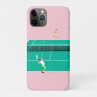 Moderne Art Tennis Match Player roze Groen