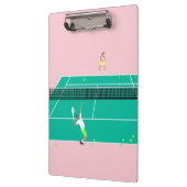 Moderne Art Tennis Match Player roze Groen Klembord (Links)