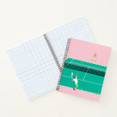 Moderne Art Tennis Match Player roze Groen Notitieboek (Binnen)