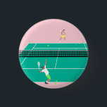 Moderne Art Tennis Match Player roze Groen Ronde Button 3,2 Cm<br><div class="desc">Moderne tennis match illustratie van twee tennisspelers op een pastelroze en groene tennisbaan. Zomer abstract klassiek preppy tennis illustratie ontwerp. Moderne trendy tennisgaven voor hem en haar. Speciaal cadeau voor een tennisspeler. Trendy tennis-themaspelers thuis decor. Trendy moderne tennis,  de spelergeschenken. Cool retro modern cadeau voor je schooltenniscoach of schooltennisteam!</div>