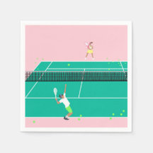 Moderne Art Tennis Match Player roze Groen