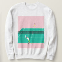 Moderne Art Tennis Match Player roze Groen