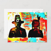 Moderne Art Thanksgiving Feestdagenkaart (Voorkant / Achterkant)