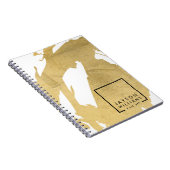 Moderne Artiest Abstract Faux Gold Brushstrokes Notitieboek (Rechterzijde)