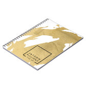 Moderne Artiest Abstract Faux Gold Brushstrokes Notitieboek (Linkerzijde)