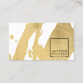 Moderne Artiest Abstract Faux Gold Brushstrokes Visitekaartje (Voorkant)