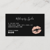 Moderne artiest met zwarte en roos goudglitter visitekaartje (Achterkant)