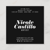 Moderne artiest roze abstracte kunstverf minimalis vierkante visitekaartje (Achterkant)