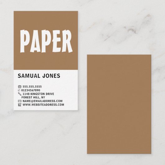 Moderne artikelen, papier en kantoorbenodigdheden visitekaartje (Voorkant / Achterkant)