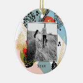 Moderne artistiek | Minimale foto van de pijnboom Keramisch Ornament (Rechts)