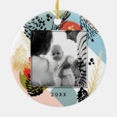 Moderne artistiek | Minimale foto van de pijnboom Keramisch Ornament (Achterkant)