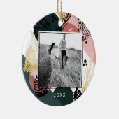 Moderne artistiek | Minimale foto van groene pinge Keramisch Ornament (Rechts)