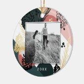 Moderne artistiek | Minimale foto van groene pinge Keramisch Ornament (Links)