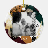 Moderne artistiek | Minimale foto van Warm Pine Co Keramisch Ornament (Achterkant)